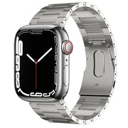 For Apple Watch SE 40mm PG63 Three-Bead Protrusion Titanium Metal Watch Band(Silver)