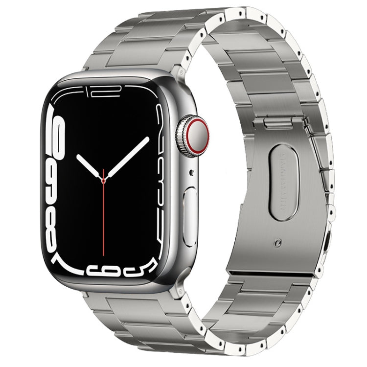 For Apple Watch Series 5 40mm PG63 Three-Bead Protrusion Titanium Metal Watch Band(Silver)