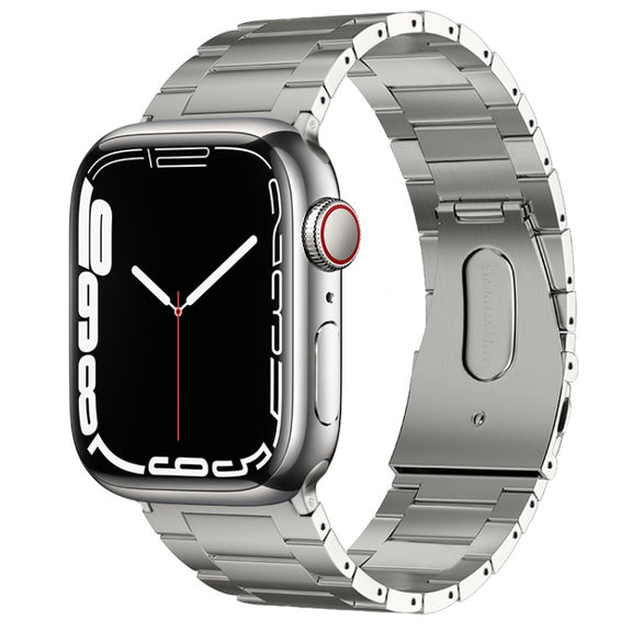 For Apple Watch Series 5 40mm PG63 Three-Bead Protrusion Titanium Metal Watch Band(Silver)