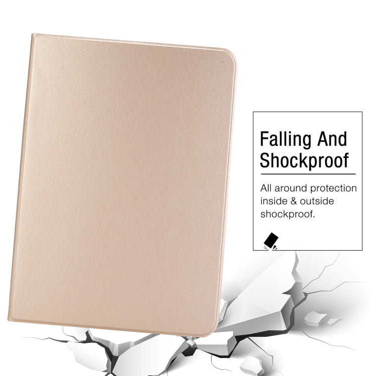 For iPad Pro 13 2024 Stretch Voltage Plain Leather Smart Tablet Case(Gold)