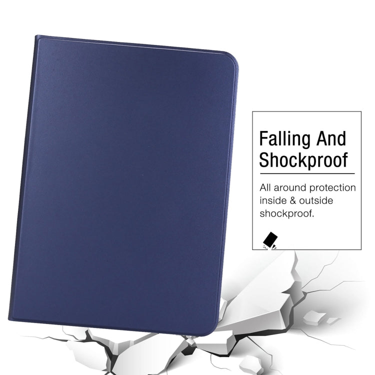 For iPad Pro 13 2024 Stretch Voltage Plain Leather Smart Tablet Case(Dark Blue)