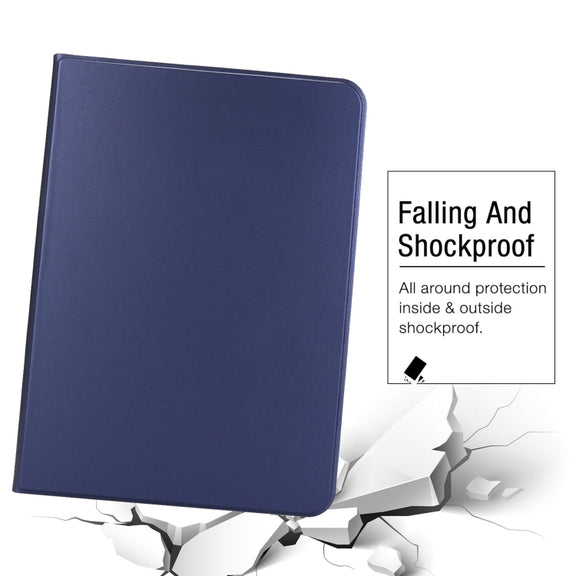 For iPad Pro 13 2024 Stretch Voltage Plain Leather Smart Tablet Case(Dark Blue)