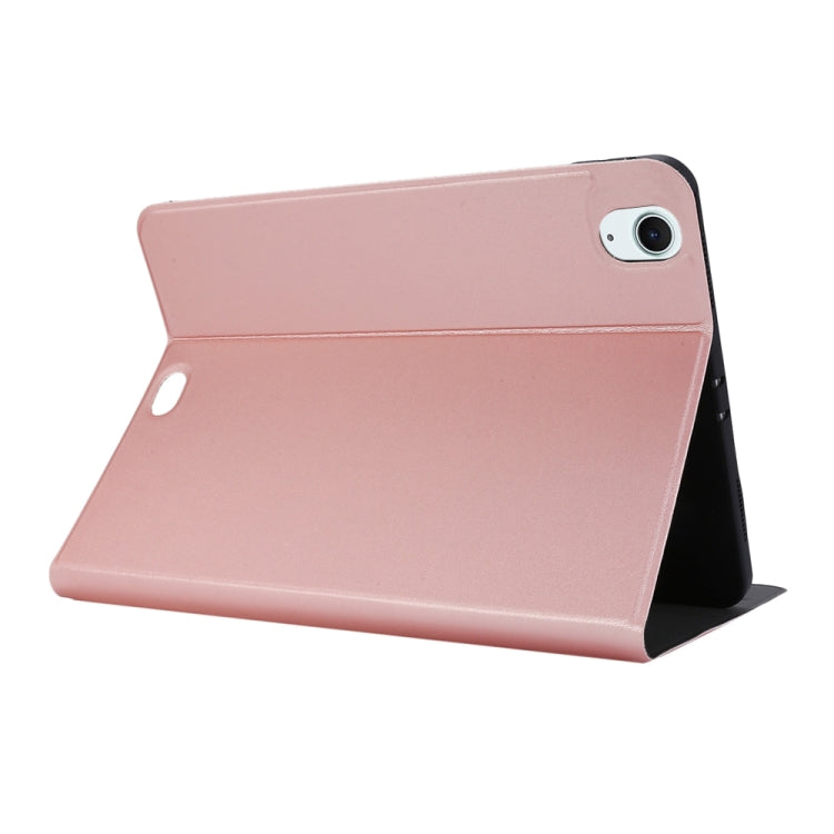 For iPad Air 13 2024 Stretch Voltage Plain Leather Smart Tablet Case(Rose Gold)