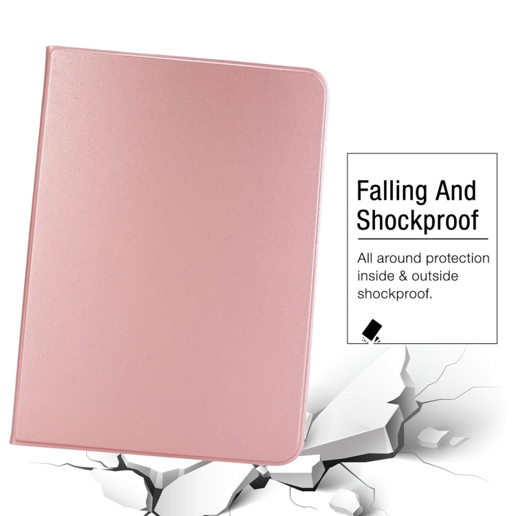 For iPad Air 13 2024 Stretch Voltage Plain Leather Smart Tablet Case(Rose Gold)