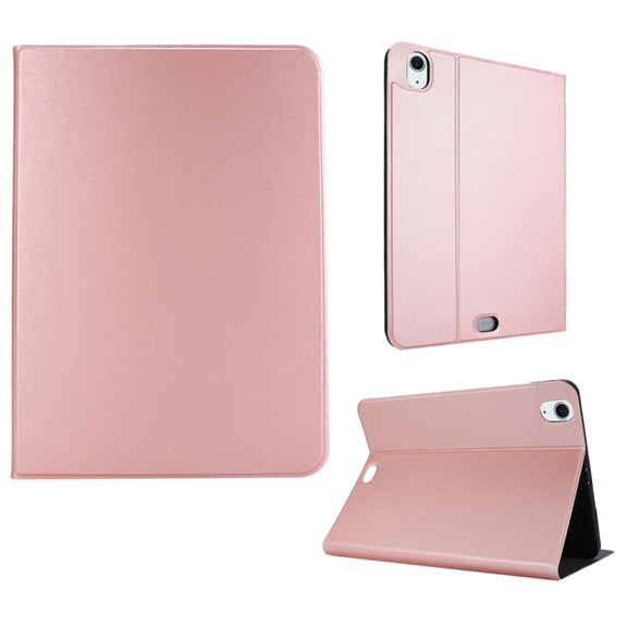 For iPad Air 13 2024 Stretch Voltage Plain Leather Smart Tablet Case(Rose Gold)