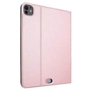 For iPad Pro 11 2024 Stretch Voltage Plain Leather Smart Tablet Case(Rose Gold)