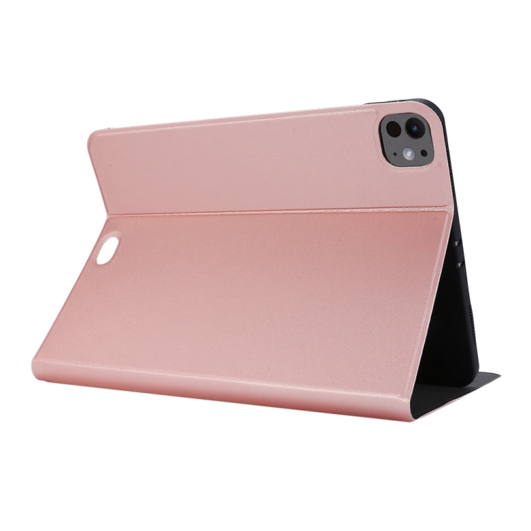 For iPad Pro 11 2024 Stretch Voltage Plain Leather Smart Tablet Case(Rose Gold)