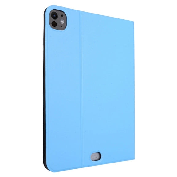 For iPad Pro 11 2024 Stretch Voltage Plain Leather Smart Tablet Case(Light Blue)