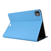 For iPad Pro 11 2024 Stretch Voltage Plain Leather Smart Tablet Case(Light Blue)