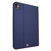 For iPad Pro 11 2024 Stretch Voltage Plain Leather Smart Tablet Case(Dark Blue)