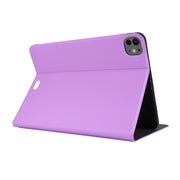 For iPad Pro 11 2024 Stretch Voltage Plain Leather Smart Tablet Case(Purple)
