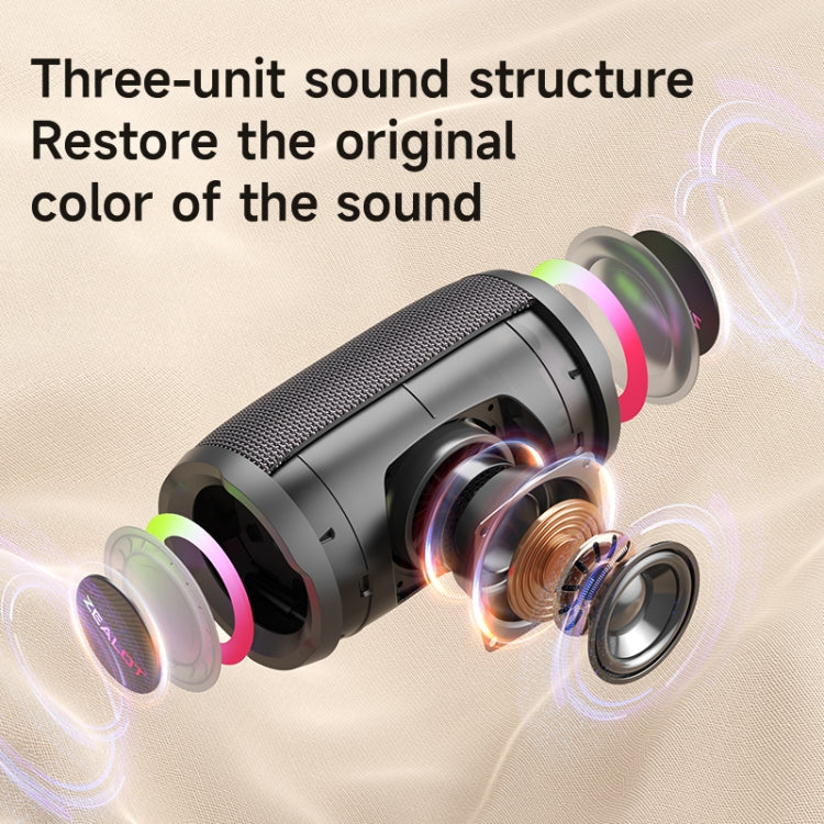 Zealot S61M RGB Rhythmic Light Karaoke Wireless Speaker, Style:Single Mic(Black)