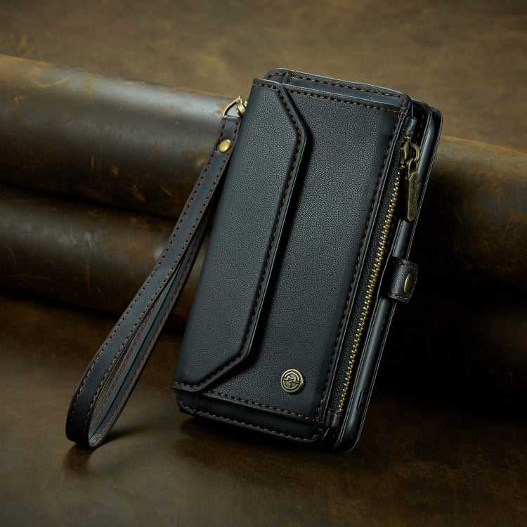 For iPhone 11 CaseMe C36 Card Slots Zipper Wallet RFID Anti-theft Leather Phone Case(Black)