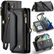 For iPhone 12 CaseMe C36 Card Slots Zipper Wallet RFID Anti-theft Leather Phone Case(Black) - iPhone 12 / 12 Pro Cases by CaseMe | Online Shopping South Africa | PMC Jewellery | Buy Now Pay Later Mobicred