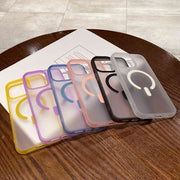 For iPhone 16 Pro Max Dual-Side Frosted MagSafe Clear Phone Case(White)