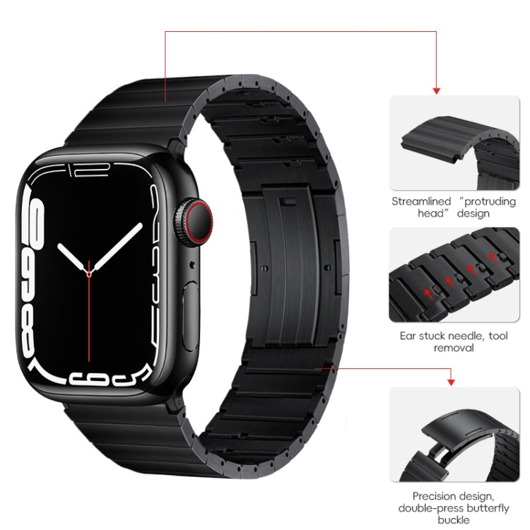 For Apple Watch SE 40mm PG65 Single Bead Bamboo Joint Spring Bars Titanium Metal Watch Band(Black)