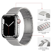 For Apple Watch Series 6 40mm PG65 Single Bead Bamboo Joint Spring Bars Titanium Metal Watch Band(Silver)