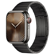 For Apple Watch Series 10 46mm PG65 Single Bead Bamboo Joint Spring Bars Titanium Metal Watch Band(Graphite Black)