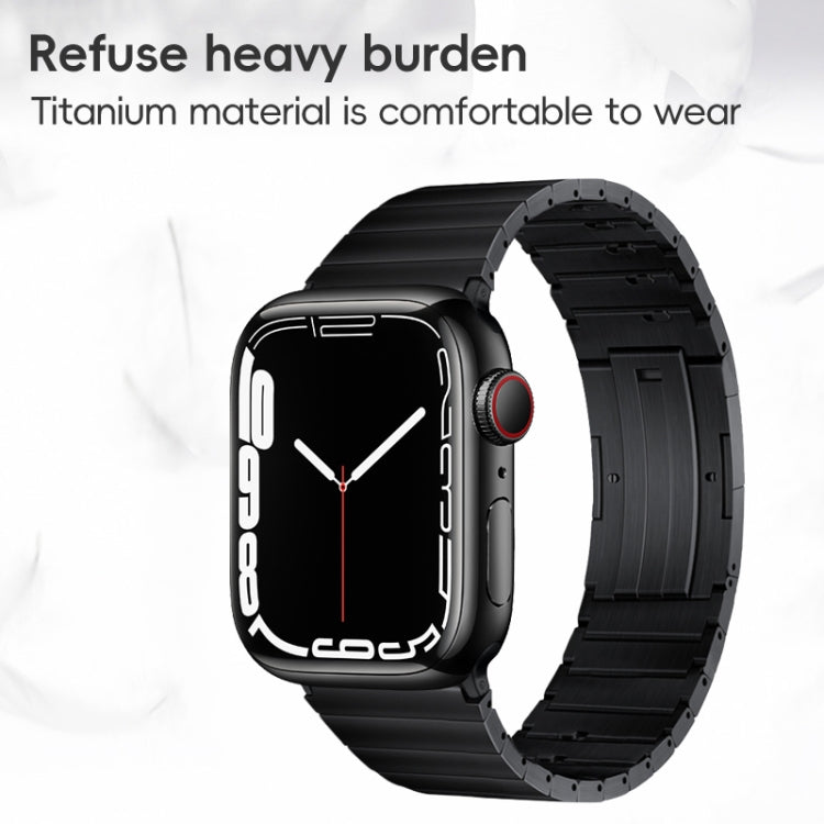 For Apple Watch Series 10 46mm PG65 Single Bead Bamboo Joint Spring Bars Titanium Metal Watch Band(Graphite Black)