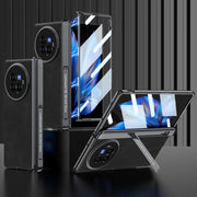 For vivo X Fold3 Pro GKK Integrated Magnetic Fold Hinge Leather Shockproof Phone Case(Matte Black)