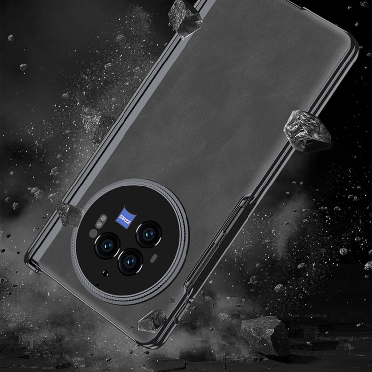 For vivo X Fold3 Pro GKK Integrated Magnetic Fold Hinge Leather Shockproof Phone Case(Matte Black)