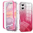 For iPhone 16 Plus IMD Gradient Feather PC Hybrid TPU Phone Case(Rose Red) - iPhone 16 Plus Cases by PMC Jewellery | Online Shopping South Africa | PMC Jewellery | Buy Now Pay Later Mobicred