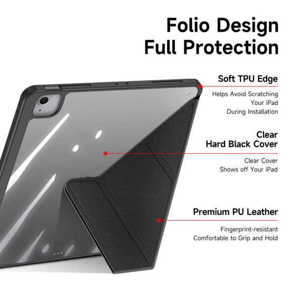 For iPad Air 13 2024 / 2025 DUX DUCIS Magi Series Smart Leather Tablet Case(Black)