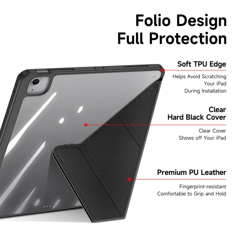 For iPad Air 13 2024 / 2025 DUX DUCIS Magi Series Smart Leather Tablet Case(Black)