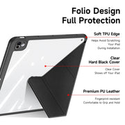 For iPad Pro 11 2024 DUX DUCIS Magi Series Smart Leather Tablet Case(Black)