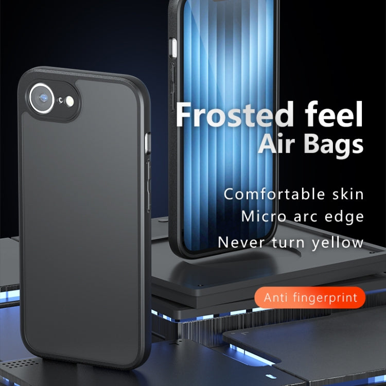 For iPhone 16e Armor Precise Hole PC Hybrid TPU Phone Case(Frosted Black)