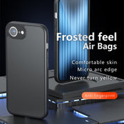 For iPhone 16e Armor Precise Hole PC Hybrid TPU Phone Case(Frosted Black)