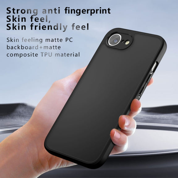 For iPhone 16e Armor Precise Hole PC Hybrid TPU Phone Case(Frosted Black)
