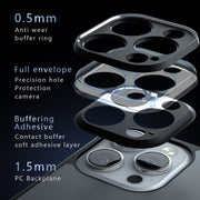 For iPhone 16 Pro Armor Precise Hole PC Hybrid TPU Phone Case(Frosted Black)