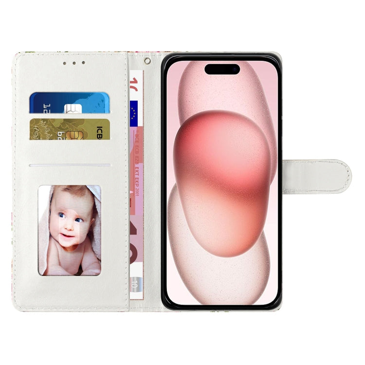 For iPhone 16 Plus 3D Pattern Leather Phone Case(White Cat)