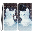 For iPhone 16 Pro 3D Pattern Leather Phone Case(White Cat) - iPhone 16 Pro Cases by PMC TechLife | Online Shopping South Africa | PMC TechLife | Buy Now Pay Later Mobicred