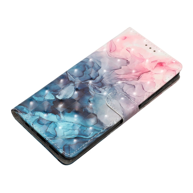 For Motorola Edge 2024 3D Pattern Leather Phone Case(3D Pink Blue Marble)