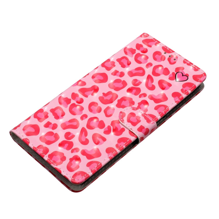 For Motorola Edge 2024 3D Pattern Leather Phone Case(Pink Leopard Print)