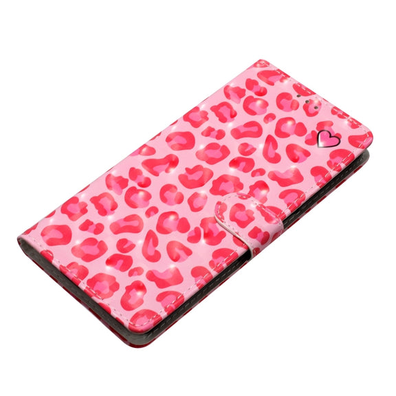 For Motorola Edge 2024 3D Pattern Leather Phone Case(Pink Leopard Print)