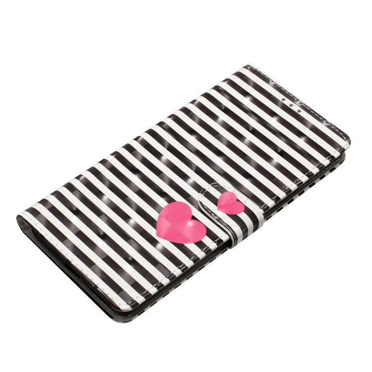 For Motorola Edge 2024 3D Pattern Leather Phone Case(Striped Heart)
