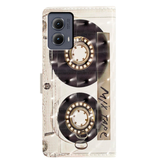 For Motorola Edge 2024 3D Pattern Leather Phone Case(Tape)