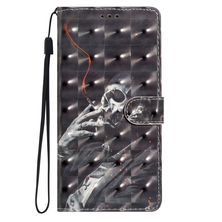 For Motorola Edge 2024 3D Pattern Leather Phone Case(Skull)