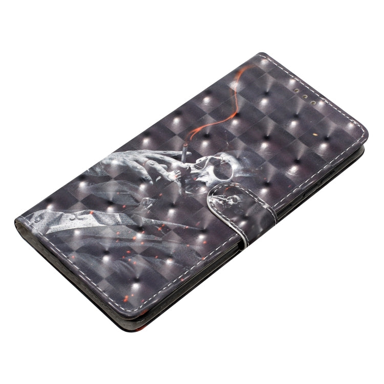 For Motorola Edge 2024 3D Pattern Leather Phone Case(Skull)