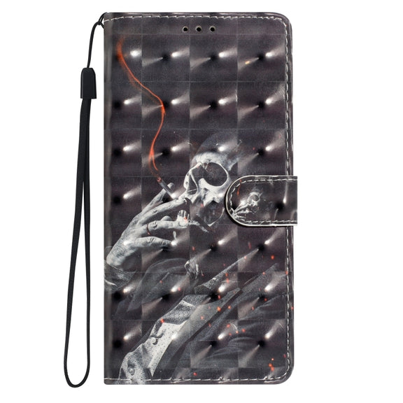 For Motorola Moto G Play 2024 3D Pattern Leather Phone Case(Skull)