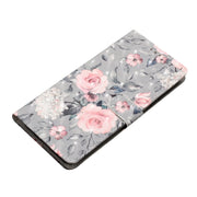 For Motorola Moto G Play 2024 3D Pattern Leather Phone Case(Gray Base Flower)