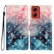 For Motorola Moto G Stylus 5G 2024 3D Pattern Leather Phone Case(3D Pink Blue Marble) - free shipping - PMC Jewellery - Order now!