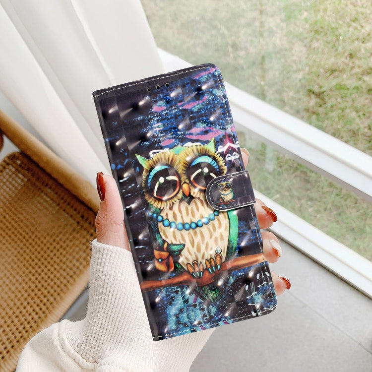 For Motorola Moto G Stylus 5G 2024 3D Pattern Leather Phone Case(Big-eyed owl)