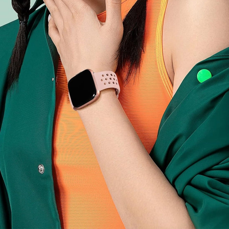 For Fitbit Versa 2 Breathable Silicone Watch Band, Size: Small(White)