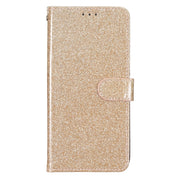 For iPhone 16 Glitter Powder Flip Leather Phone Case(Gold)
