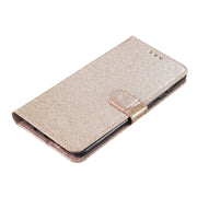 For iPhone 16 Glitter Powder Flip Leather Phone Case(Gold)