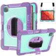 For iPad Pro 11 2024 360 Degree Rotation PC Contrast Silicone Tablet Case(Purple + Mint Green) - iPad Pro 11 2024 Cases by PMC TechLife | Online Shopping South Africa | PMC TechLife | Buy Now Pay Later Mobicred